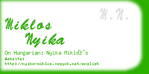 miklos nyika business card